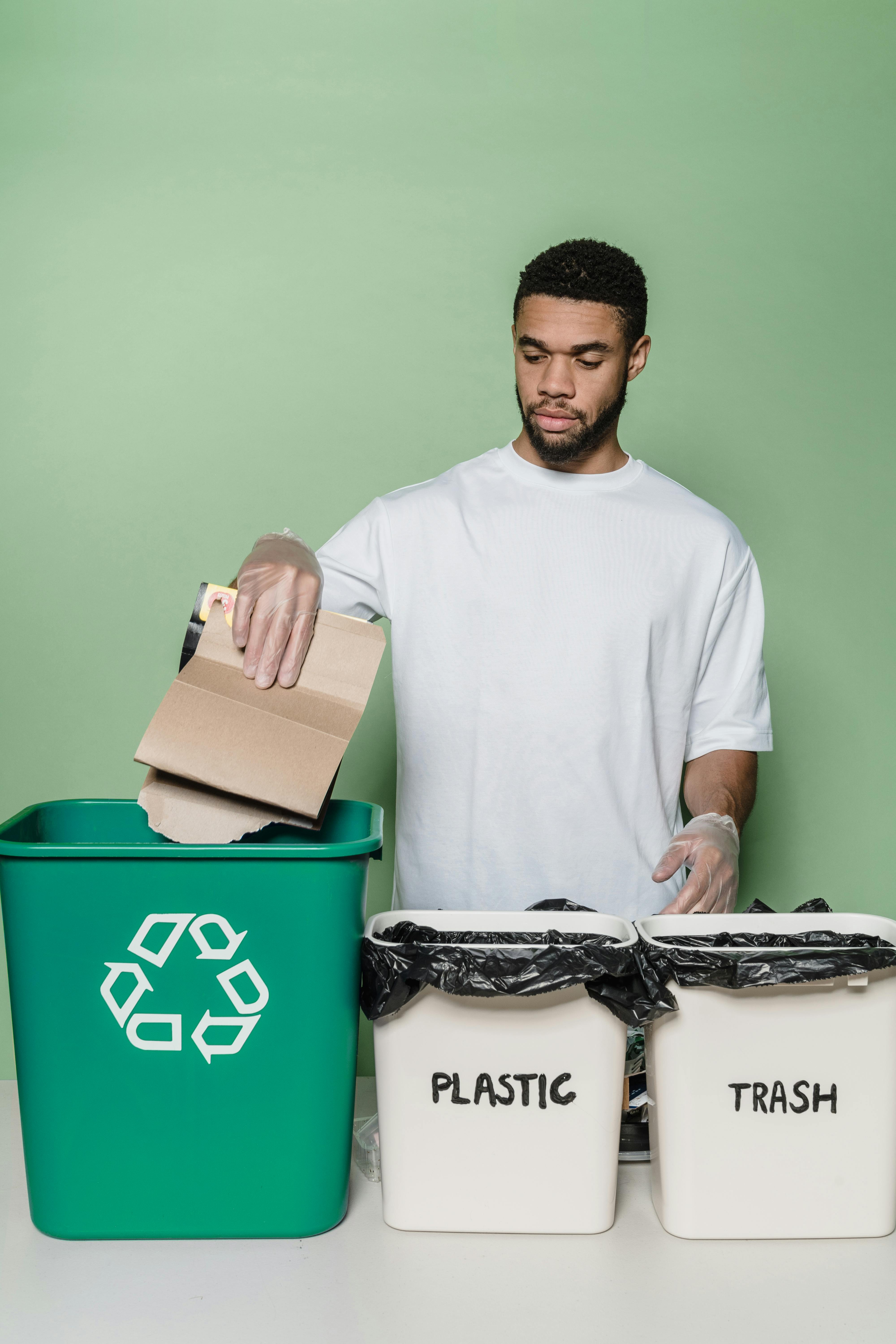 Slim trash bins for household spaces